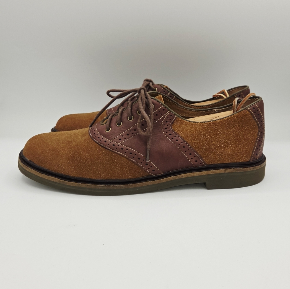 Fossil Springfield Oxford Shoe Mahogany Suede Leather Finish Mens Size US 11.5